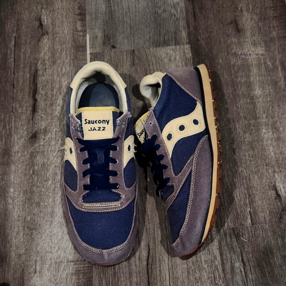 Saucony Jazz Pro Mens Size 12 Vegan Low Blue Sneakers Shoes